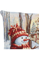 Renifer i Bałwanek, poszewka gobelinowa dwustronna