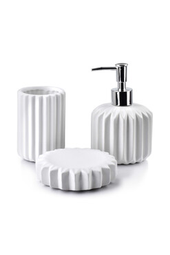 Fiesta White, ceramiczny zestaw łazienkowy, 3 elementy 380ml