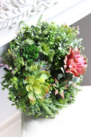 Sukulenty Garden, zielony wianek ozdobny