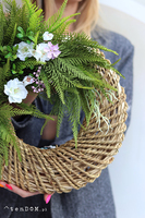 Wiejskie Lato, wianek dekoracyjny z kurką