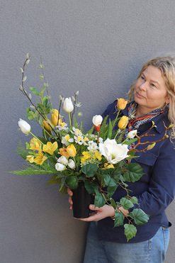 OD RĘKI Amirano, wiosenny bukiet do wazonu, dł.63cm