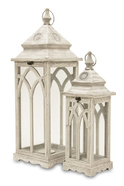 Tulon, drewniany lampion latarenka, kpl.2szt, wys.69/50cm