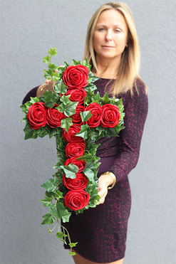 dekoracja nagrobna Christi Roses, wym.52x33cm 