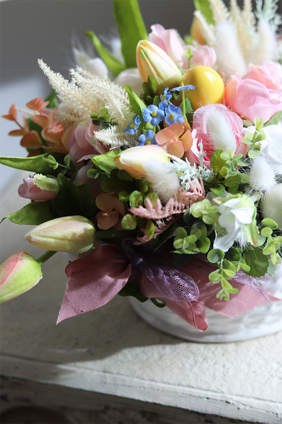kompozycja wielkanocna / stroik Pastelowa