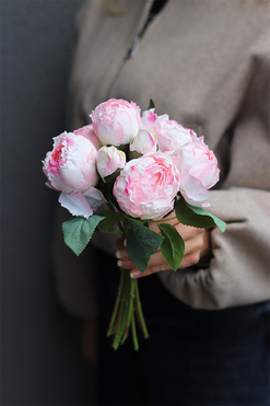 OD RĘKI Peonies, bukiet różowych peonii, 6szt. dł.30cm