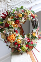 Gardenia, jesienny wianek na drzwi