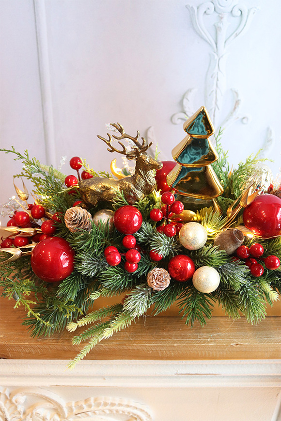 Złota Choinka, bożonarodzeniowy stroik na tacce