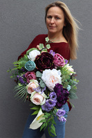 Delicja Blue, komplet 2 eleganckich wiązanek nagrobnych