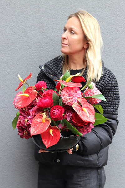 Flamos, kompozycja nagrobna w naczyniu