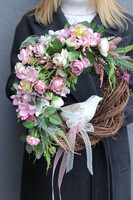 Ornamentia, wianek dekoracyjny z ptaszkiem