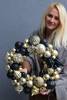 wianek bożonarodzeniowy Bombki Gold & Black