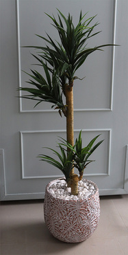 Monsterro Jukka, sztuczna roślina w donicy clayfibre, wys.163cm