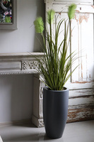 Fiberglass Grey Grandelio, sztuczna trawa w szarej donicy, wys.160cm