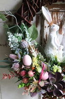 uroczy wielkanocny wianek, Zajęcza Rodzinka, śr.42cm