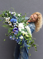 Malediwy Blue, niebieska girlanda na stół, dł.140cm 