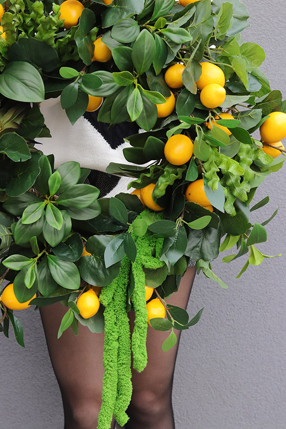 Lemonade, wianek na drzwi z cytrynami