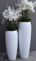 Premium Orchid, komplet 2 szt. wysokich storczyków w białych donicach, wym.154cm/175cm