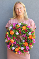 Orange&Pink, wianek dekoracyjny na drzwi