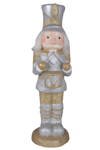 Nutcracker Gold&Silver Christmas, ceramiczny dziadek do orzechów, wys.50cm