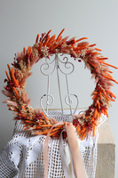 Pomarańczowa Wielkanoc, dekoracyjny wianek z suszem
