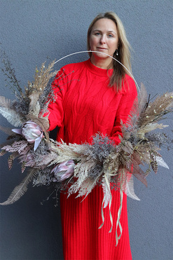 Subtelle Lilano, wianek na obręczy z proteą, rozp.79cm