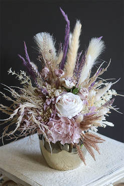Fioleto Boho House, kompozycja kwiatowa z suszem, wys.44cm