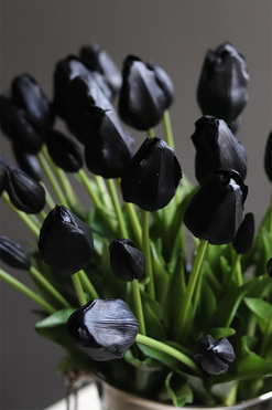 Cooler Black Tulips, nowoczesna wiosenna dekoracja, wys.48cm