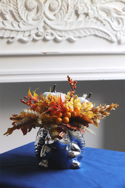 Jeżyk Autumn Glamour, jesienna kompozycja z dyniami