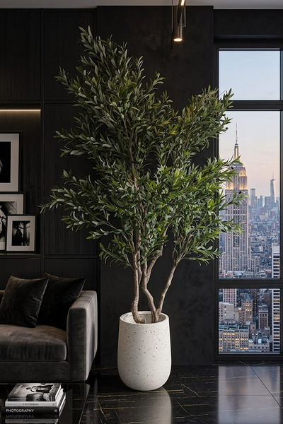 Drzewko Oliwne Hevra, sztuczna roślina w donicy