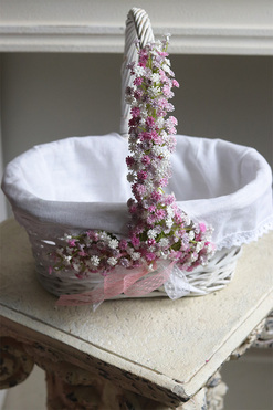 Kaszka Pastella 2, dekorowany koszyczek wielkanocny z serwetką, wys.30cm