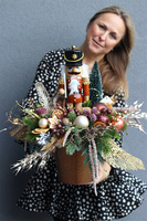 Nutcracker Premium Drosel, stroik zimowy LED