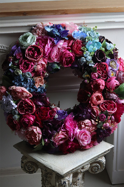 Caryca Lux, duży wianek dwustronny wianek kwiatowy