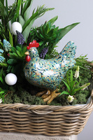 Folkowa Wielkanoc Basket, stroik wielkanocny w koszu