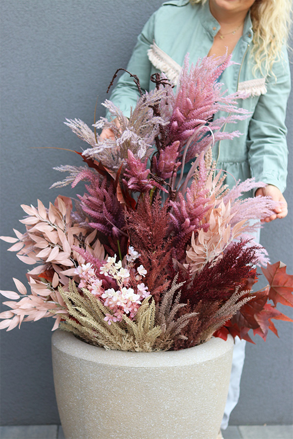 Wrzosowisko Creme Fall, komplet 2 jesiennych dekoracji