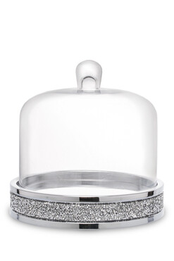 elegancka Patera Glamour Silver, wys.20cm