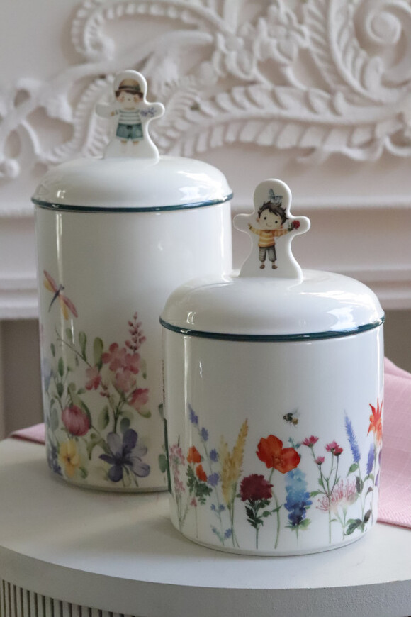 Pan Kwiatek, ceramiczny pojemnik z pokrywką