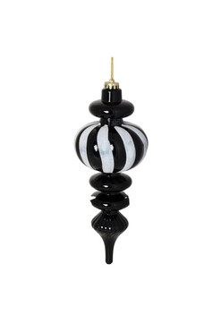 XMAS Black, bombka plastikowa zawieszka A, dł.23cm