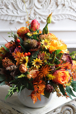 Orange Fall, jesienna kompozycja na stół, wym.35x35cm