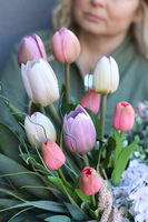 Tulippo Pink, komplet dekoracji nagrobnych