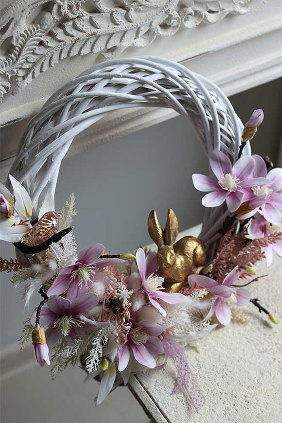 Magnoliowy Ogród, komplet dekoracji, wianek + koszyczek wielkanocny