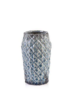 Leukada Blue A, ceramiczny wazon, wys.25cm