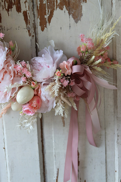 Morelia Easter Subtelle, wielkanocny wianek na obręczy, śr.58cm