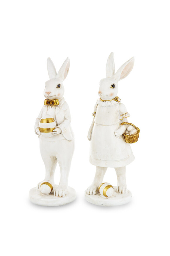 Bunny Cottage Gold figurka wielkanocna zajączek