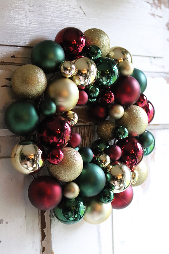 wianek bożonarodzeniowy Bombki Burgund & Gold