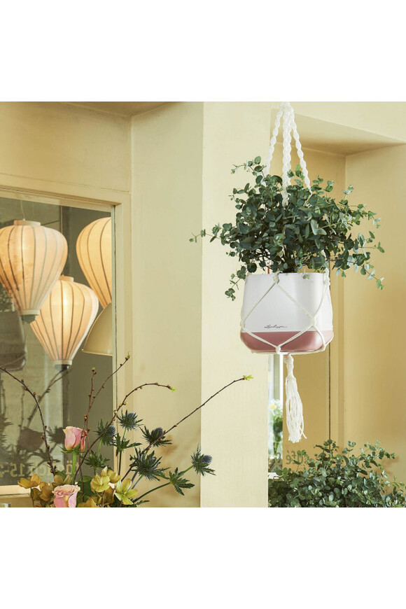 Yula, pleciona makrama do wieszania donic, biała