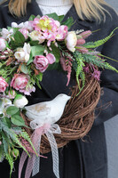 Ornamentia, wianek dekoracyjny z ptaszkiem