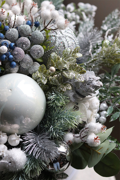 flowerbox świąteczny, White Snow, wym.56x50cm 