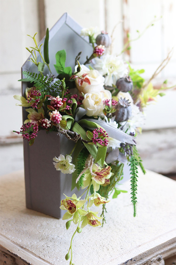 bardzo urocza koperta / welurowy flowerbox, Rejoli, wym.30x35cm 