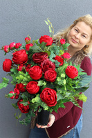 Luiza Neo, bogaty bukiet nagrobny we wkładzie do flakonu, dł.57cm