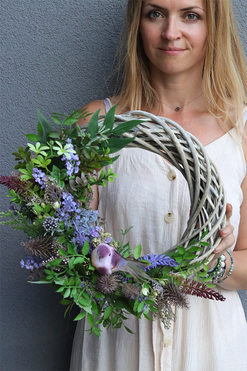 Bird in The Sky, asymetryczny wianek na drzwi, rozp.40cm